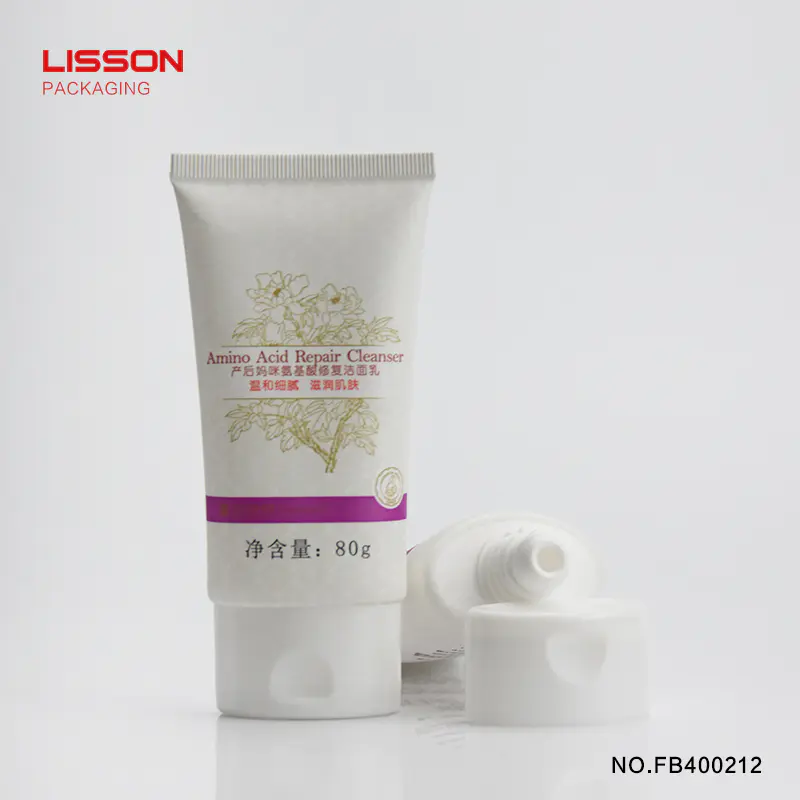80g oval facial cleanser plastic cosmetic tube with flip top cap