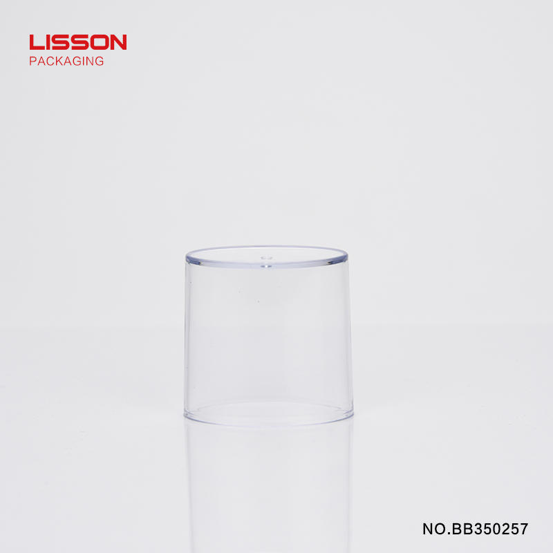 wholesale 60ml airless pump high glossy tube packaging with transparent cap