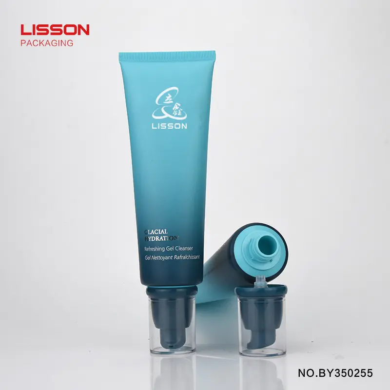 glossy cap airless tube facial laminated for cosmetic