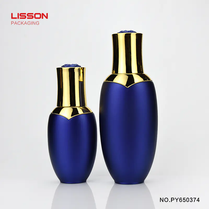 50ml luxury gold color round bottom airless cosmetic bottle