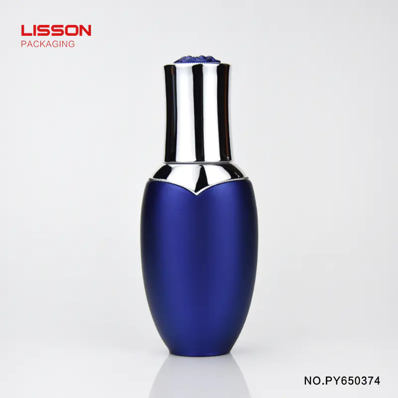 50ml luxury gold color round bottom airless cosmetic bottle