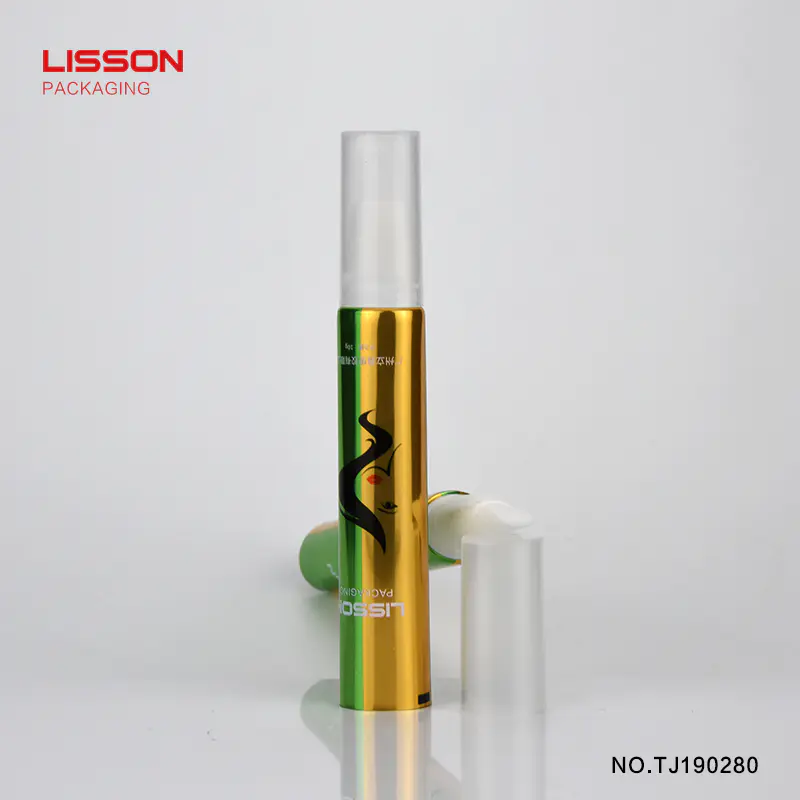 wholesale gold-shiny lip gloss tube with slanted tip