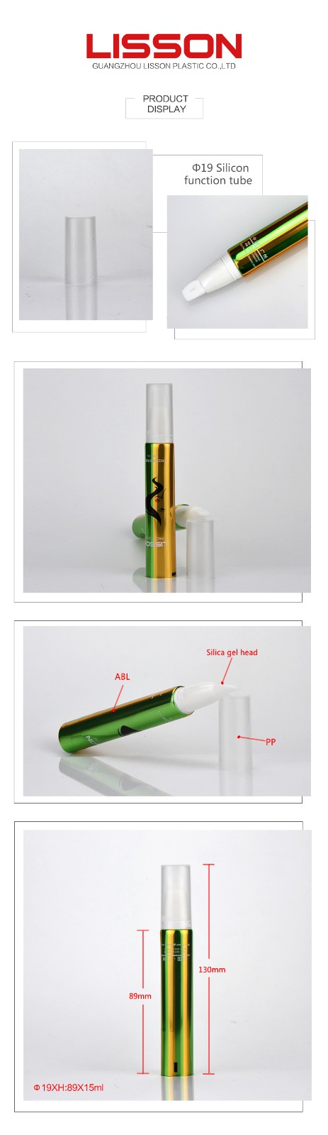 Lisson applicator wholesale lip gloss tubes by bulk for packaging