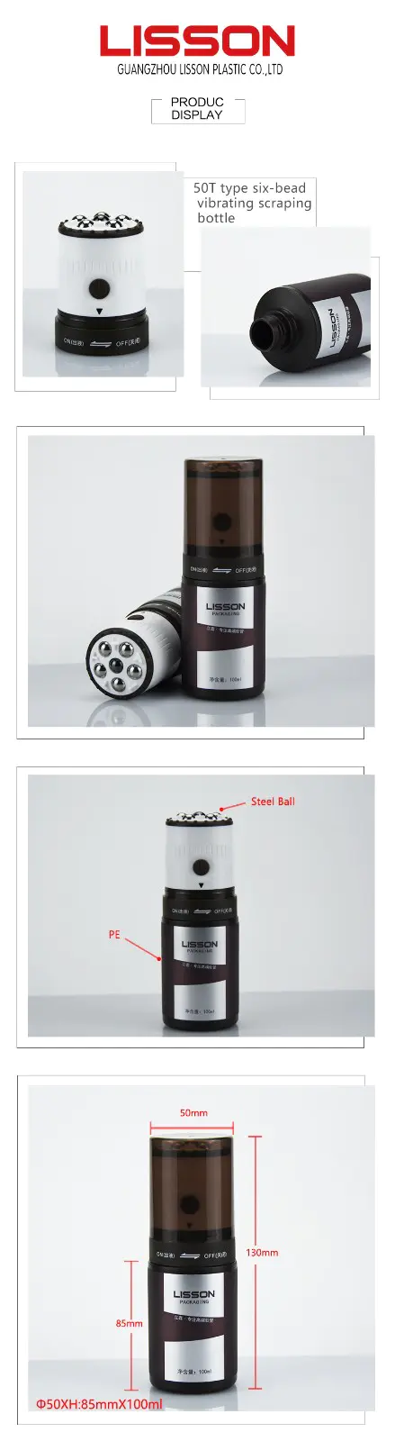 China Six Steel ball Massage Bottle for Relax