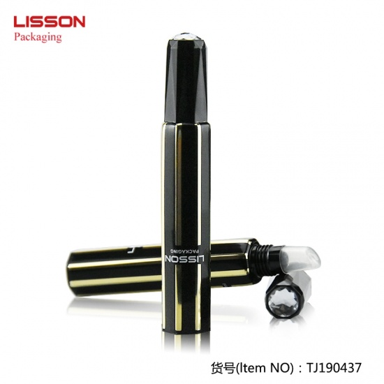wholesale plastic lip gloss tube with resign diamond on the screw top