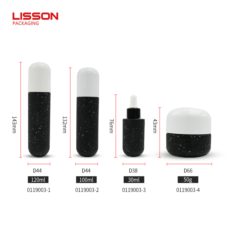 Black Dropper Glass Bottle and Jar Set